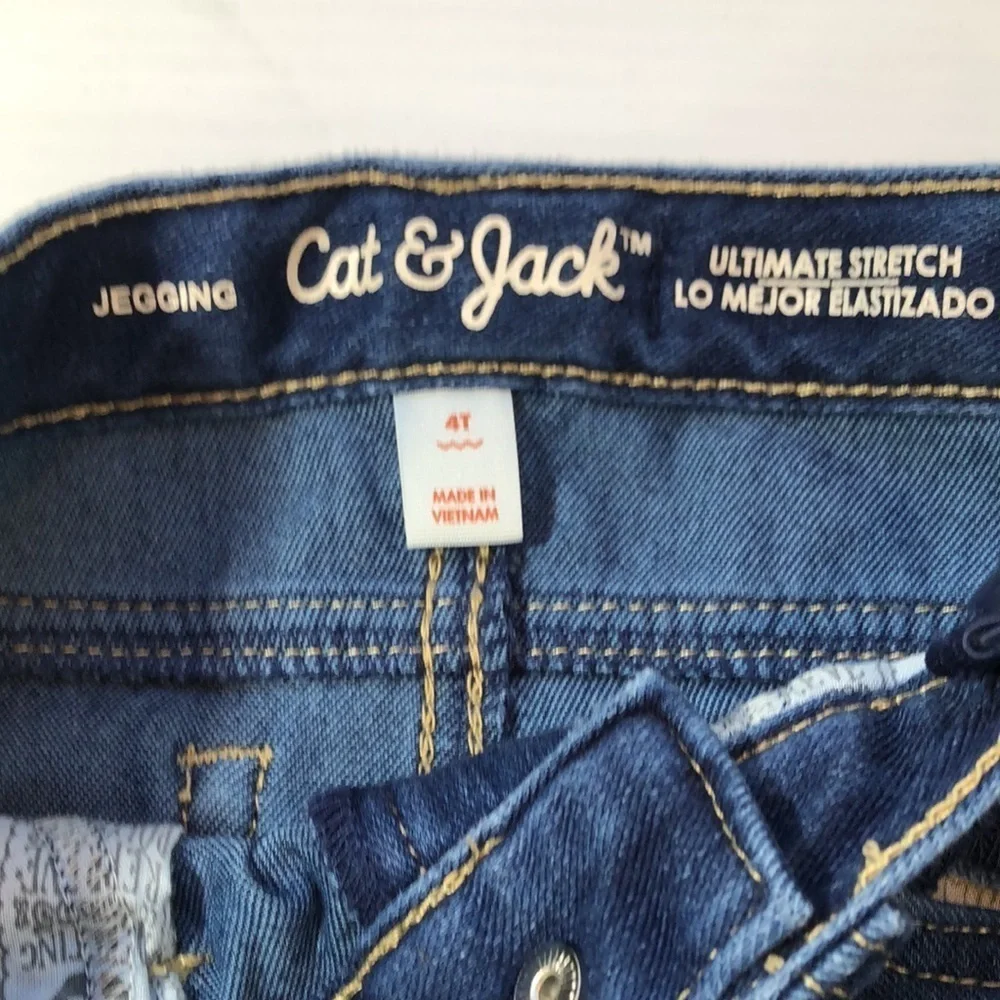 Cat & Jack Ultimate Stretch Jegging Blue Jeans Little Girls Size 4T EUC